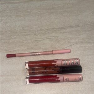Kylie Cosmetics Matte Liquid Lipstick & Lip Liner Set - Burgundy & Brown Shades